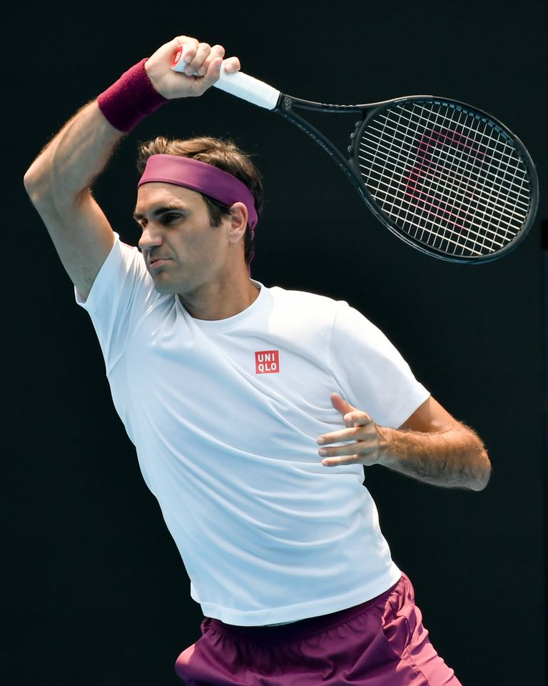 Roger Federer Austraalia lahtistel tennisemeistrivõistlustel Melbourne'is 13. jaanuaril 2020.