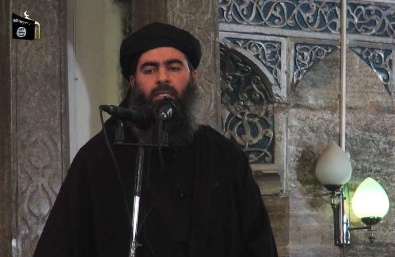 Islamiriigi liider Abu Bakr al-Baghdadi 2014. aasta propagandavideo kaadril