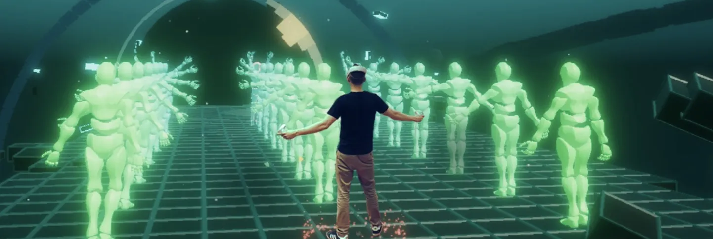 See on kaader lainetavast virtuaalreaalsusest, mis peaks inimesed kaasahaaravalt tantsima õpetama.