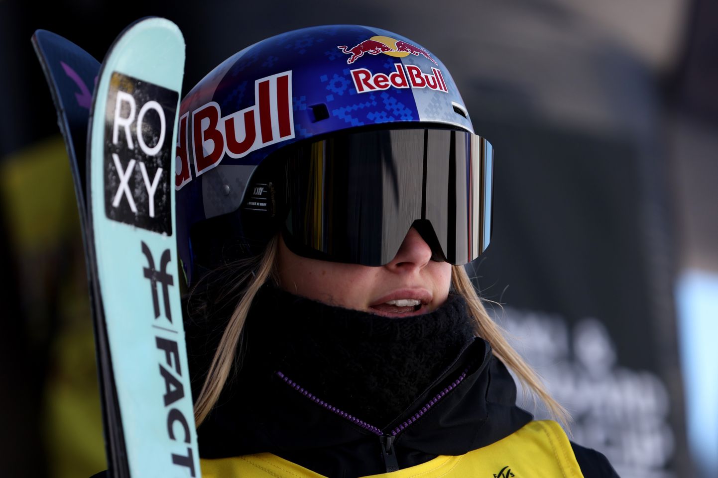 MAMMOTH, CALIFORNIA - JANUARY 09: Kelly Sildaru of Team Estonia looks on during the Women's Freeski Slopestyle Final at the Toyota U.S. Grand Prix at Mammoth Mountain on January 09, 2022 in Mammoth, California.   Maddie Meyer/Getty Images/AFP
== FOR NEWSPAPERS, INTERNET, TELCOS & TELEVISION USE ONLY ==