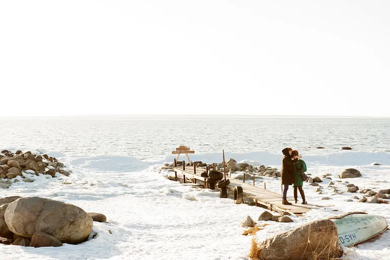 Морское побережье Эстонии зимой.