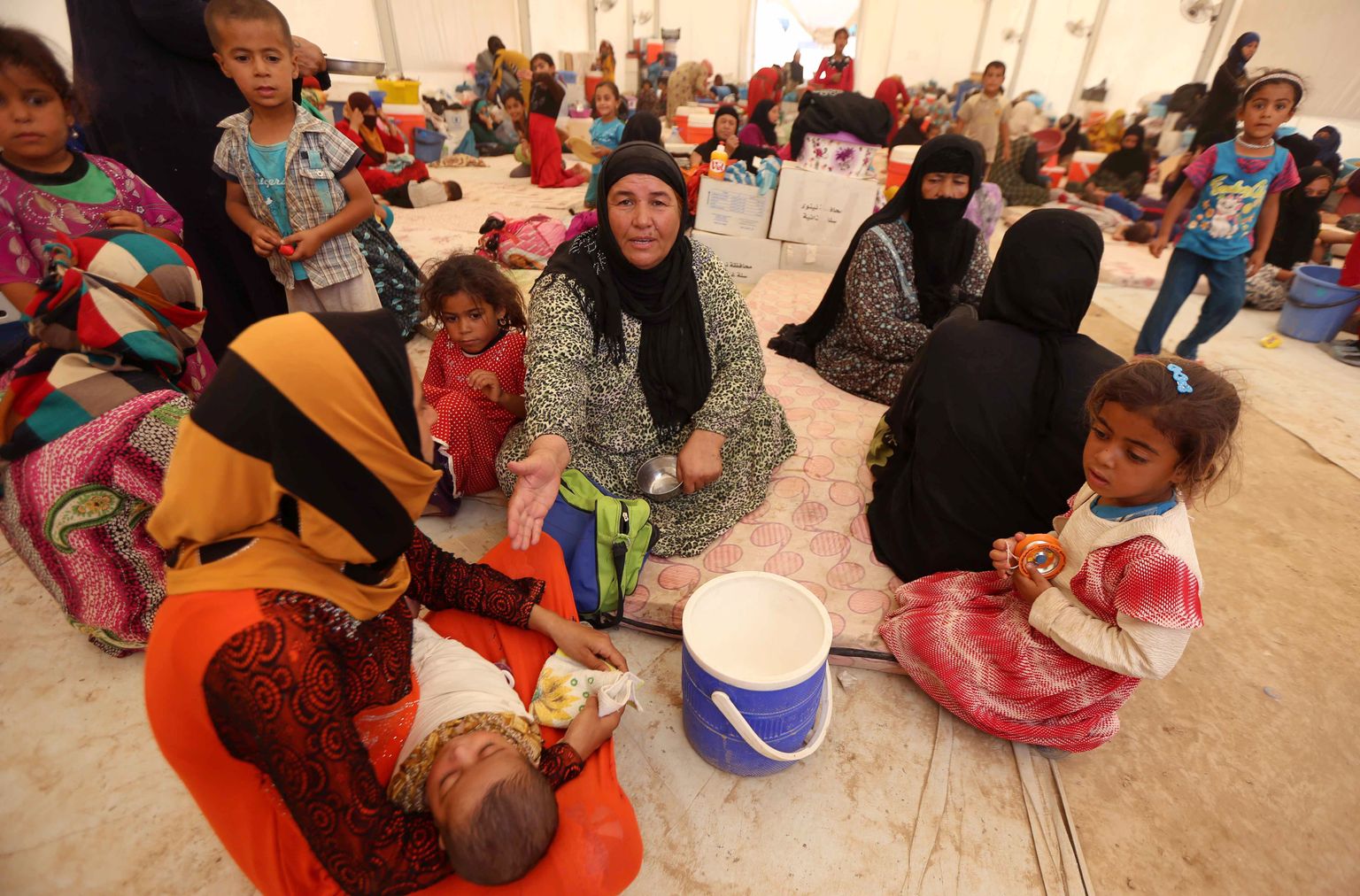Mosulist varem põgenenud, kes elavad Dibaga põgenikelaagris, mis asub Bagdadist 280 kilomeetri kaugusel