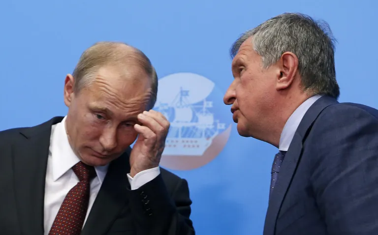 Venemaa president Vladimir Putin ja Rosnefti juht Igor Setšin