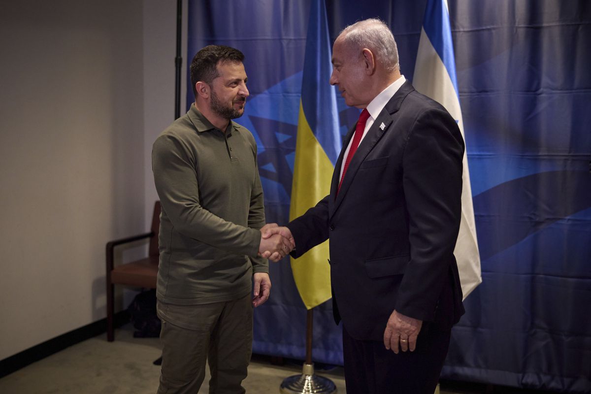 Президент Украины Владимир Зеленский встречается с премьером Израиля, Нью-Йорк, 20 сентября 2023 года.