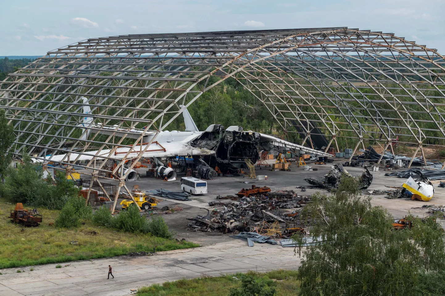 Maailma suurim kaubalennuk Antonov An-225 Mriya, mille Vene väed hävitasid.