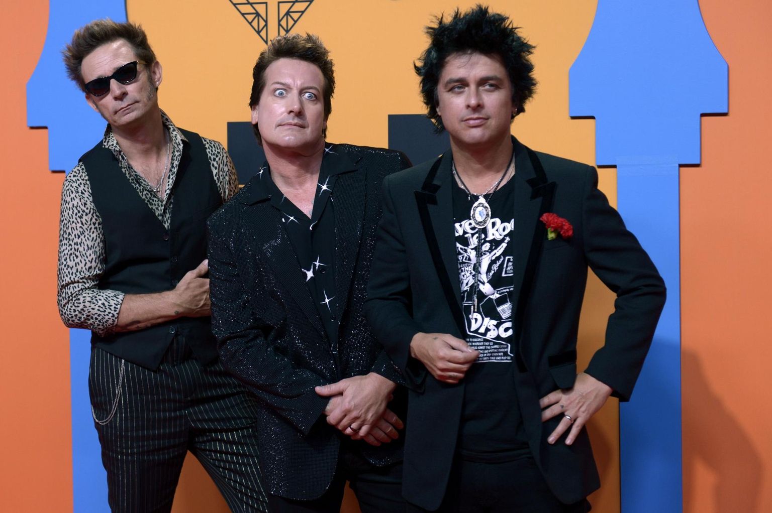 Green Day liikmed Mike Dirnt, Tre Cool ja Billie Joe Armstrong.