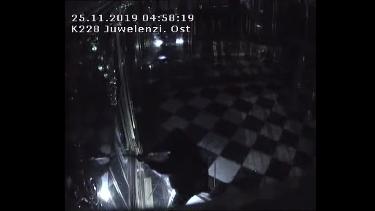 Turvakaamera video, millel on varast näha Dresdeni lossi Rohelises võlvis