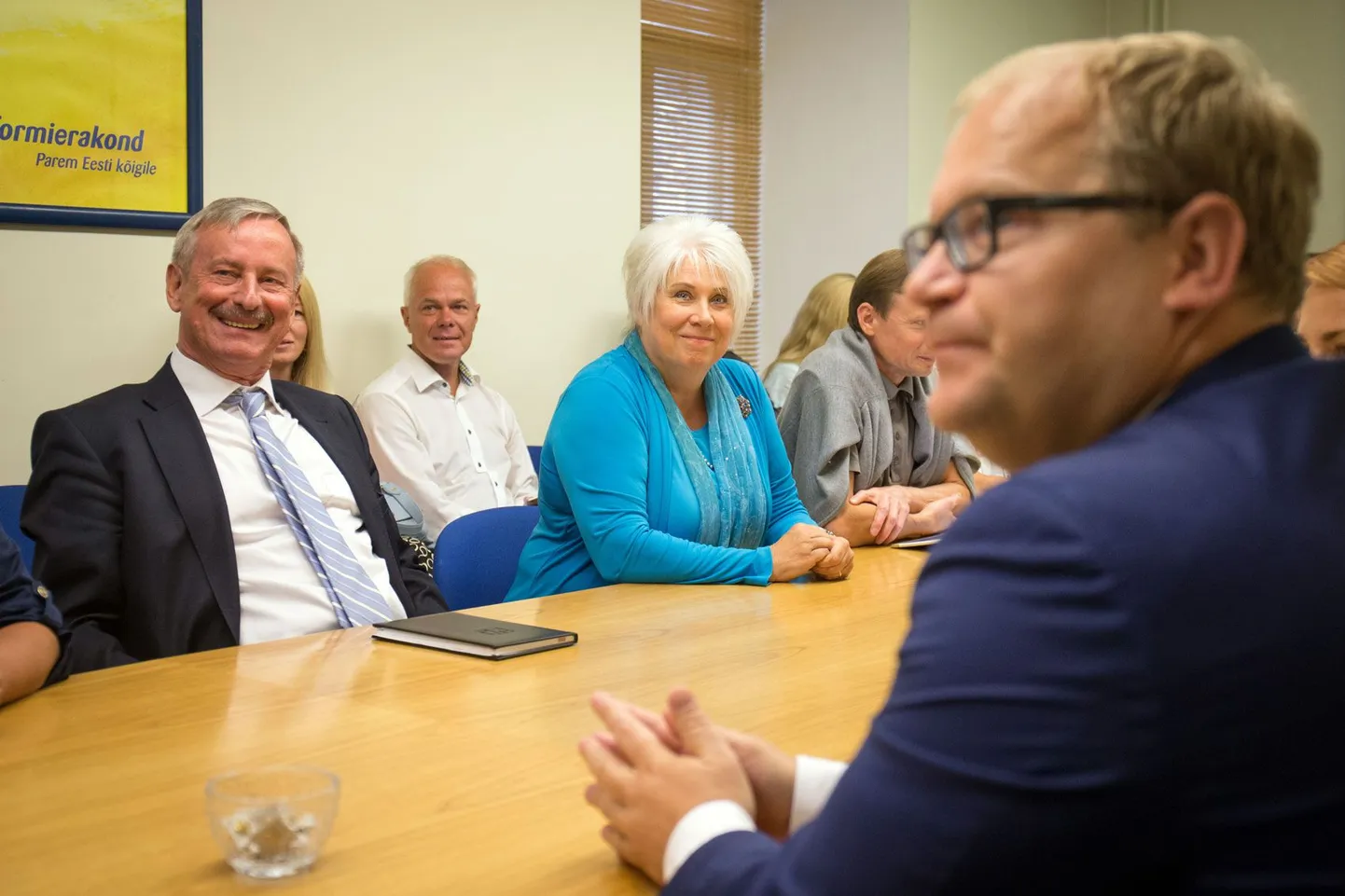 Presidendikandidaat Siim Kallas ning kandidaadi kandidaadid Marina Kaljurand ja
Urmas Paet.