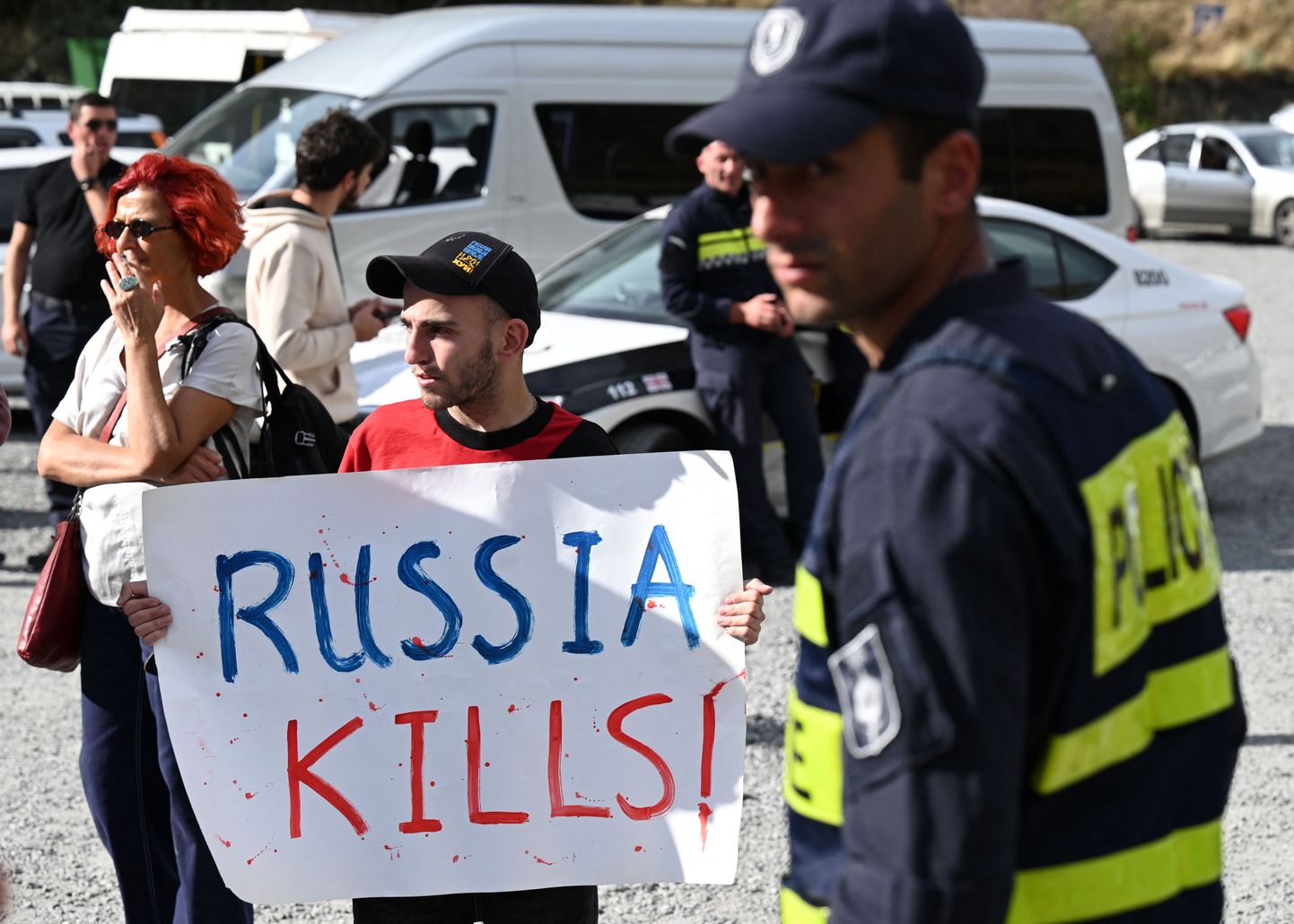Акция протеста на российско-грузинской границе