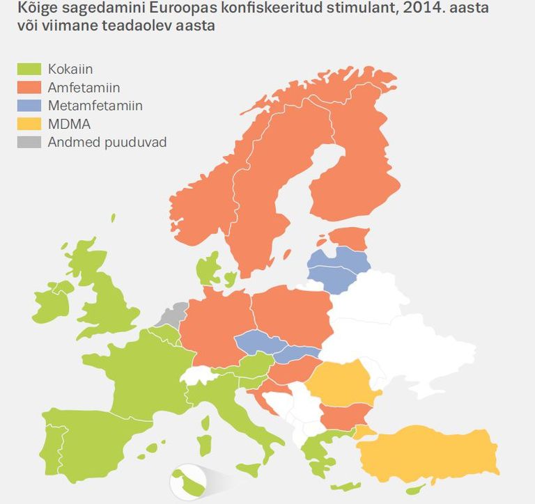 Mis stimulandid Euroopas levivad riigiti? Allikas: