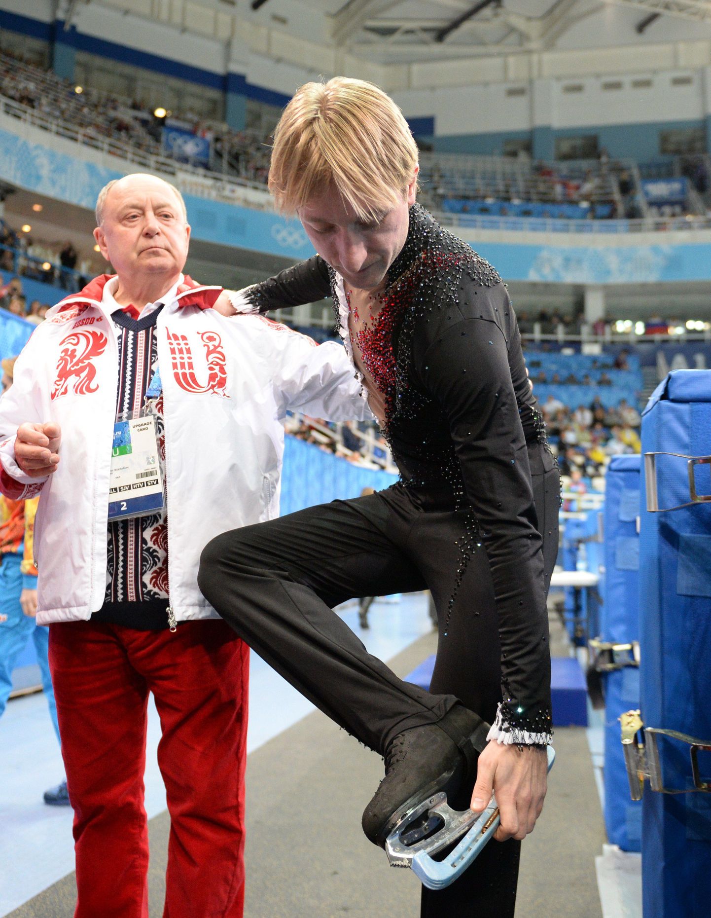 Владимир Плющенко и его тренер Алексей Мишин.