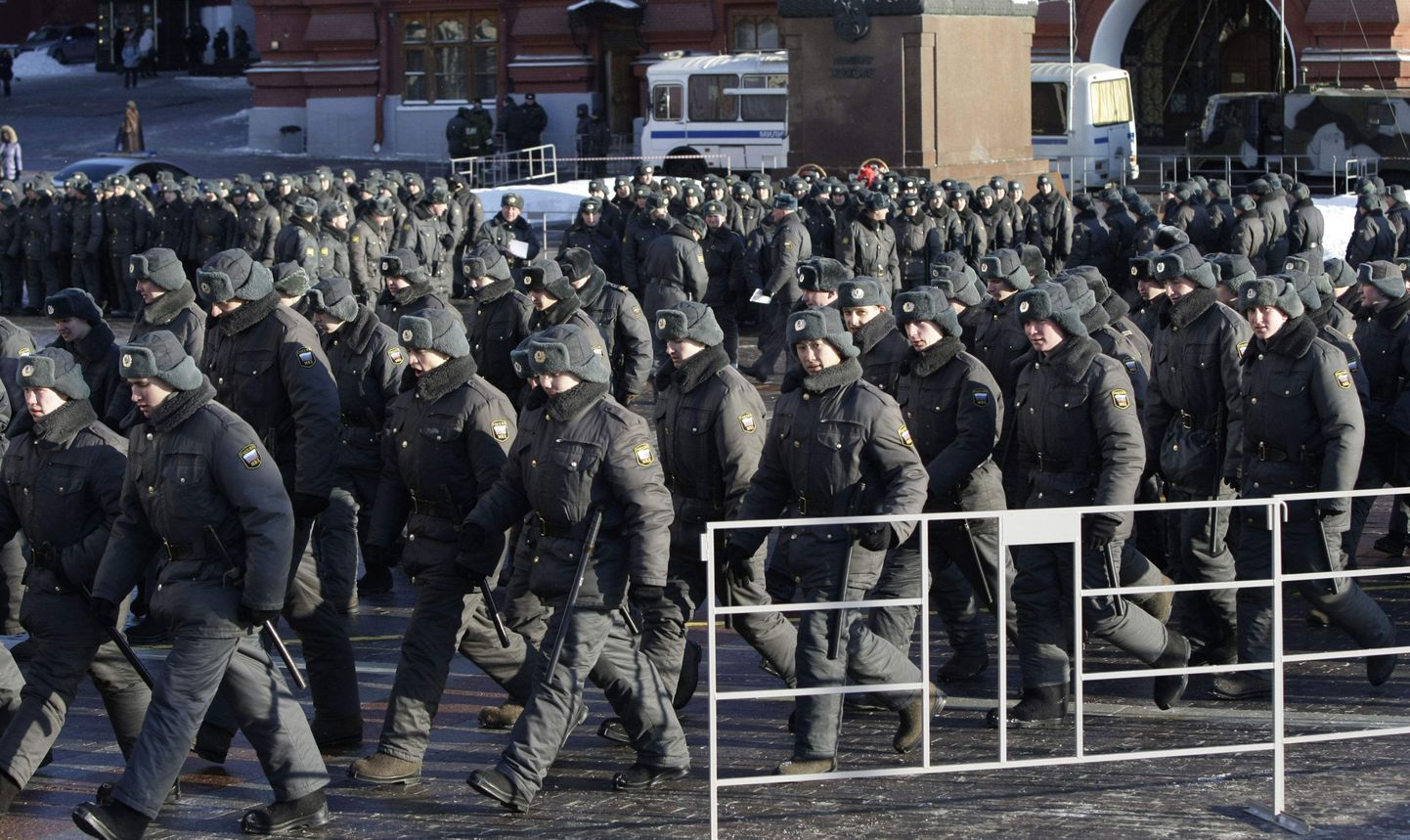 Vene siseväelased Moskvas Kremli lähistel.