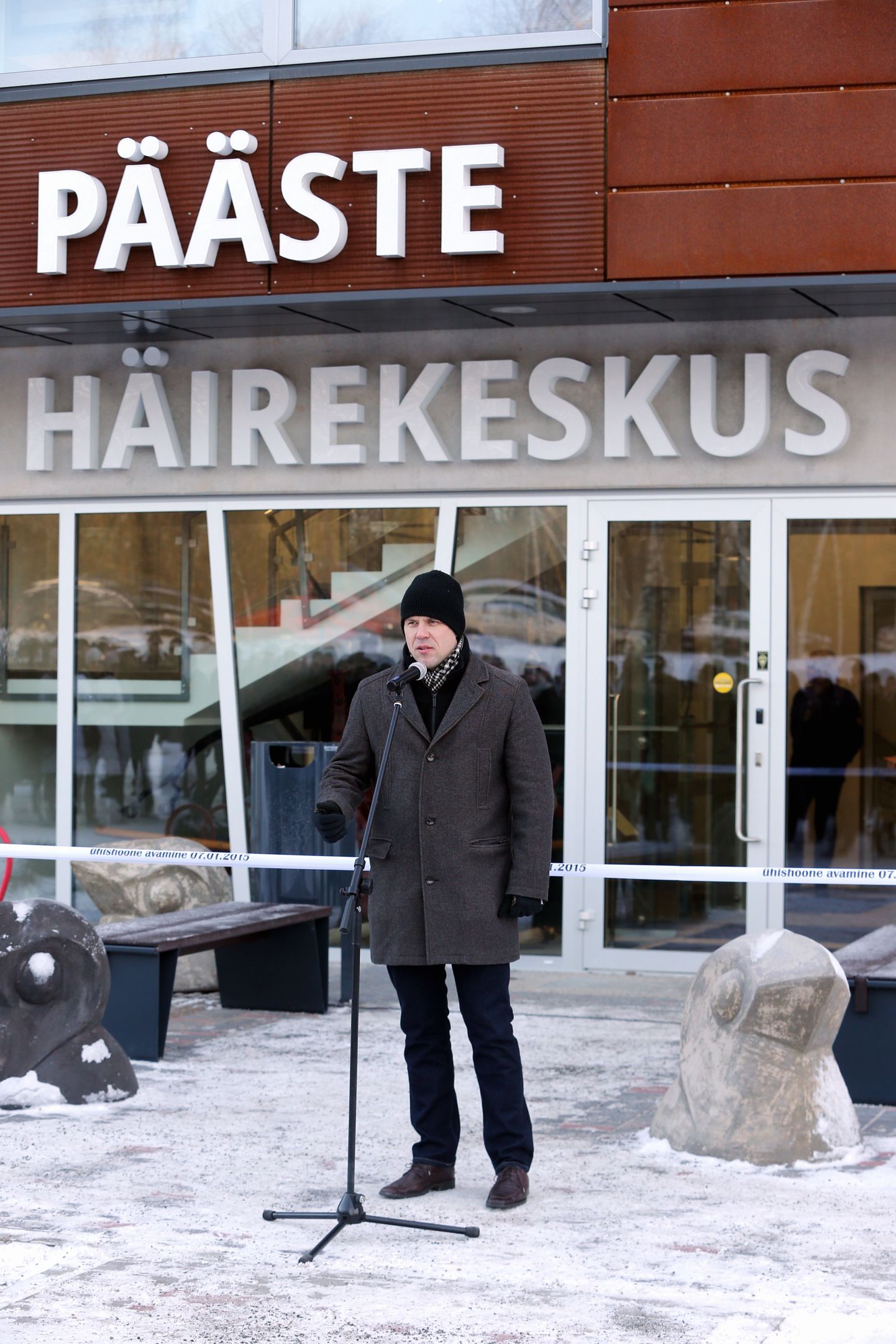 Ehitustrust AS juhatuse esimees Kaido Somelar pääste- ja häirekeskuse Tartu ühishoone avamisel.