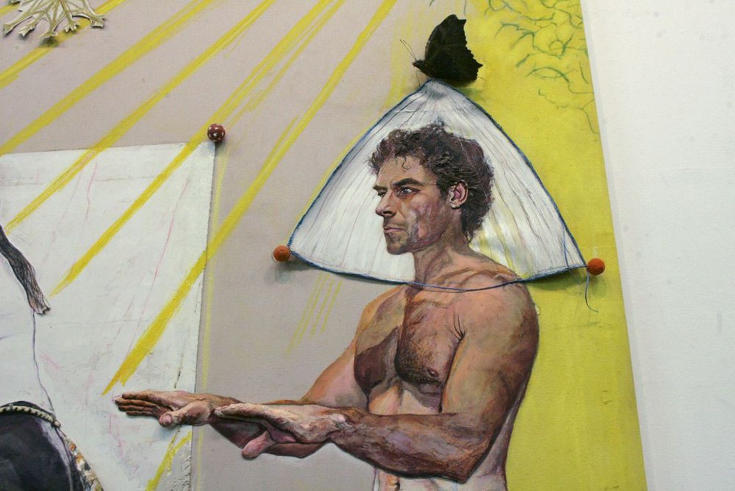 Fragment Raul Rajangu autoportreest «Mina ja Secret Reich» Vaal-galeriis.