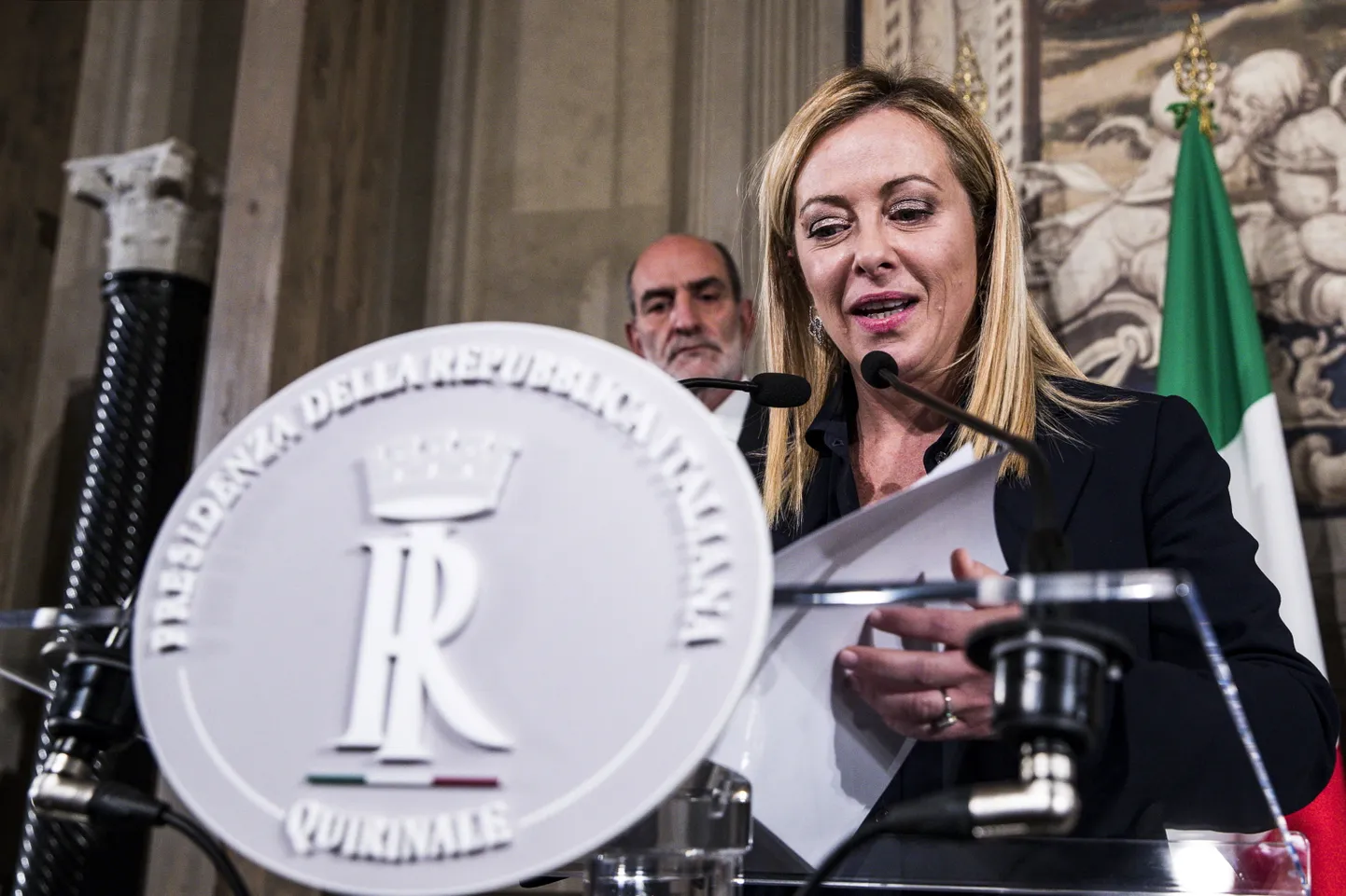 Nacionālkonservatīvās partijas "Fratelli d'Italia" ("Itālijas brāļi") līdere Džordžija Meloni.