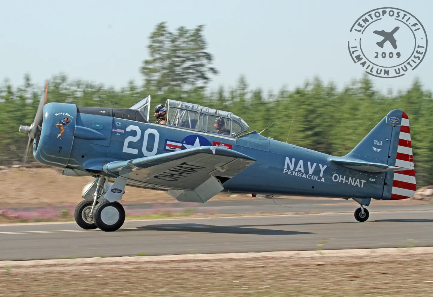 Õnnetusse sattunud lennuk T-6 Texan.