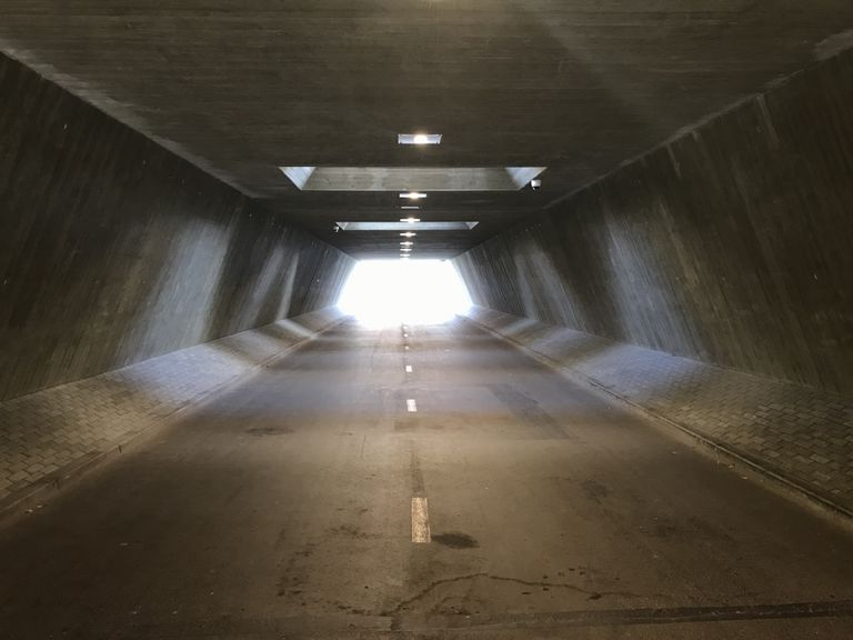 Туннель в Хааберсти до реконструкции освещения.