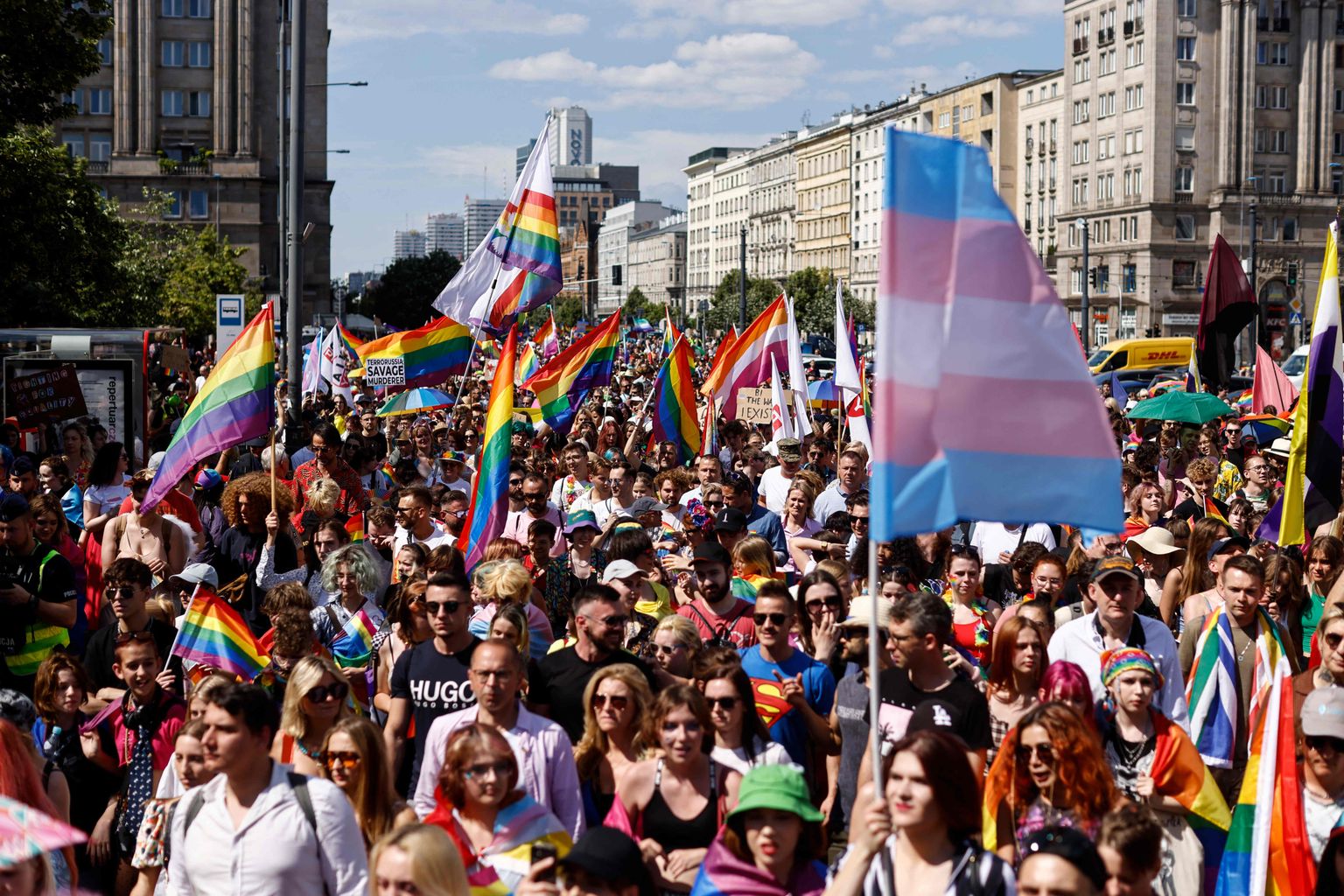 Nädalavahetusel Varssavis toimunud Poola ja Ukraina LGBT+ kogukondade ühine marss.