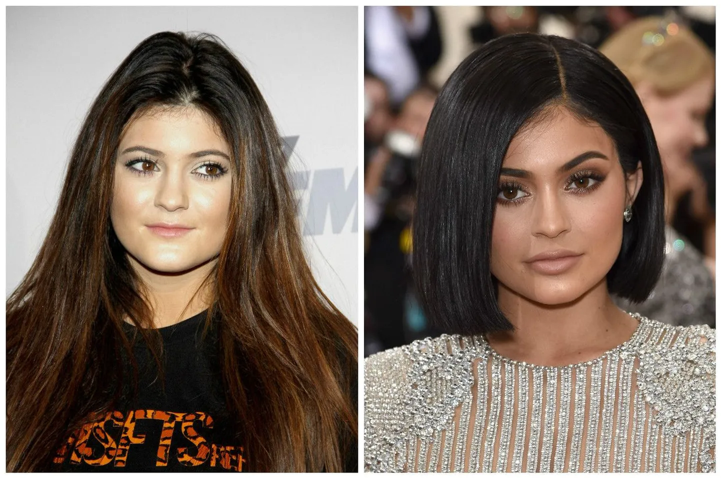 Kylie Jenner 3. detsembril 2012 ja 2. mail 2016.