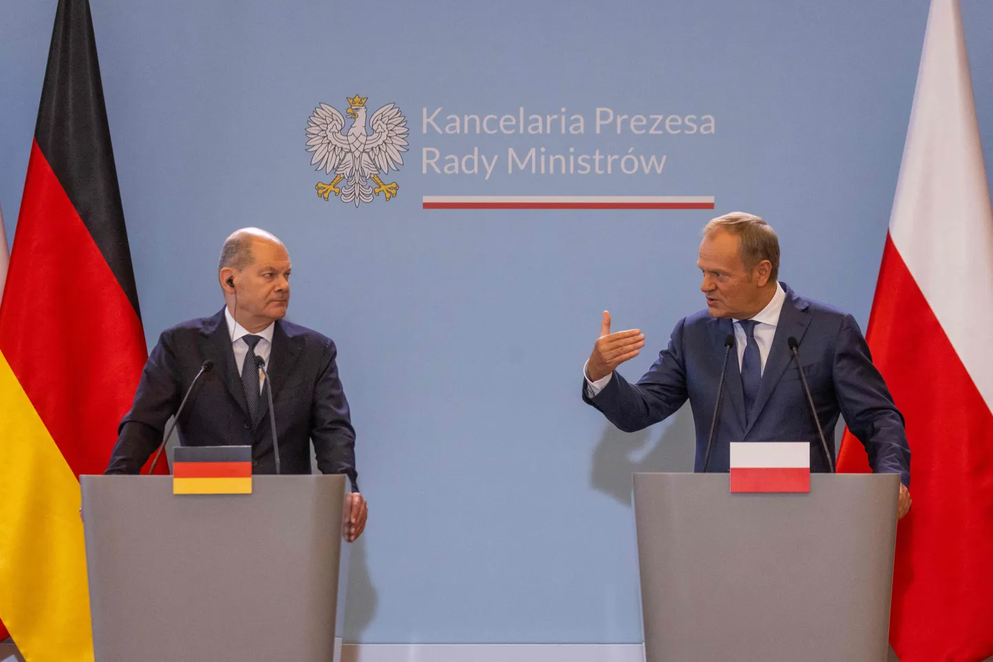 Saksa kantsler Olaf Scholz ja Poola peaminister Donald Tusk Varssavis. 2. juuli 2024.