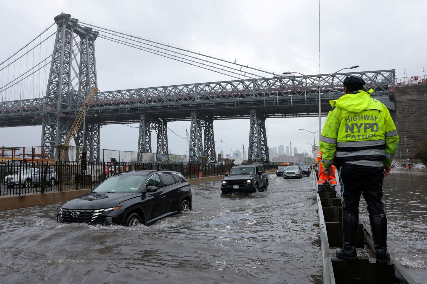 Üleujutatud tänav New Yorgis.