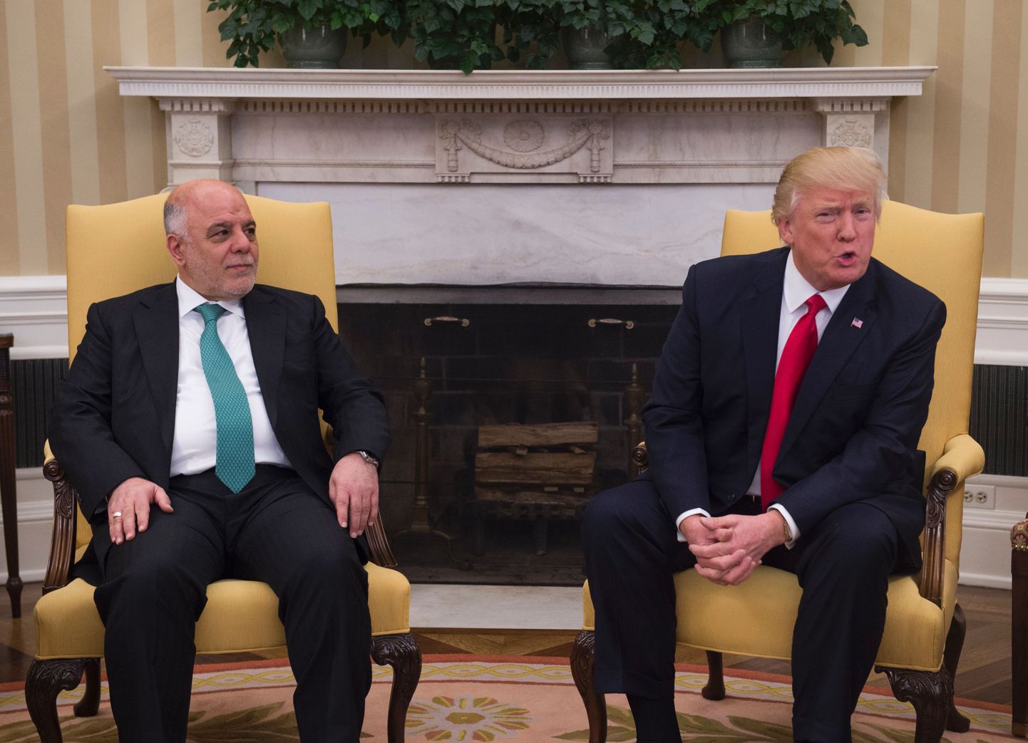 USA president Donald Trump ja Iraagi peaminister Haidel al-Abadi kohtumisel Valges Majas.