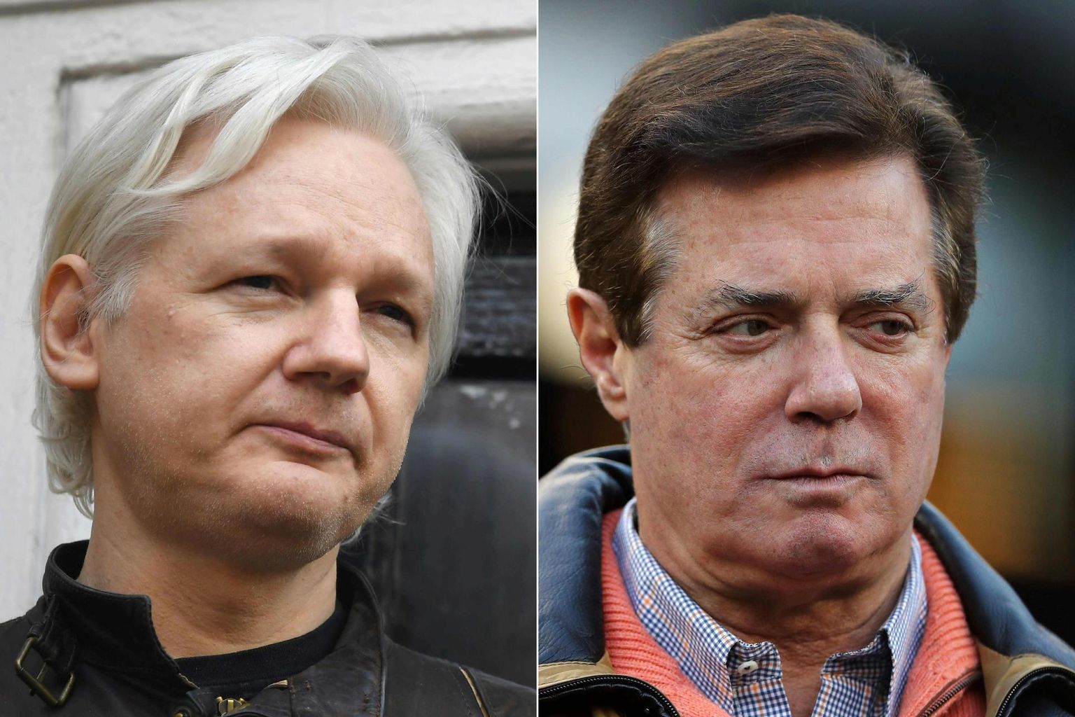Julian Assange (vasakul) ja Paul Manafort.
