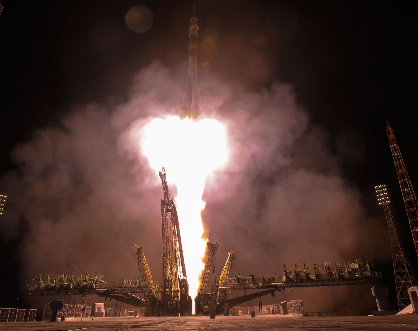 Soyuz-raketi start.