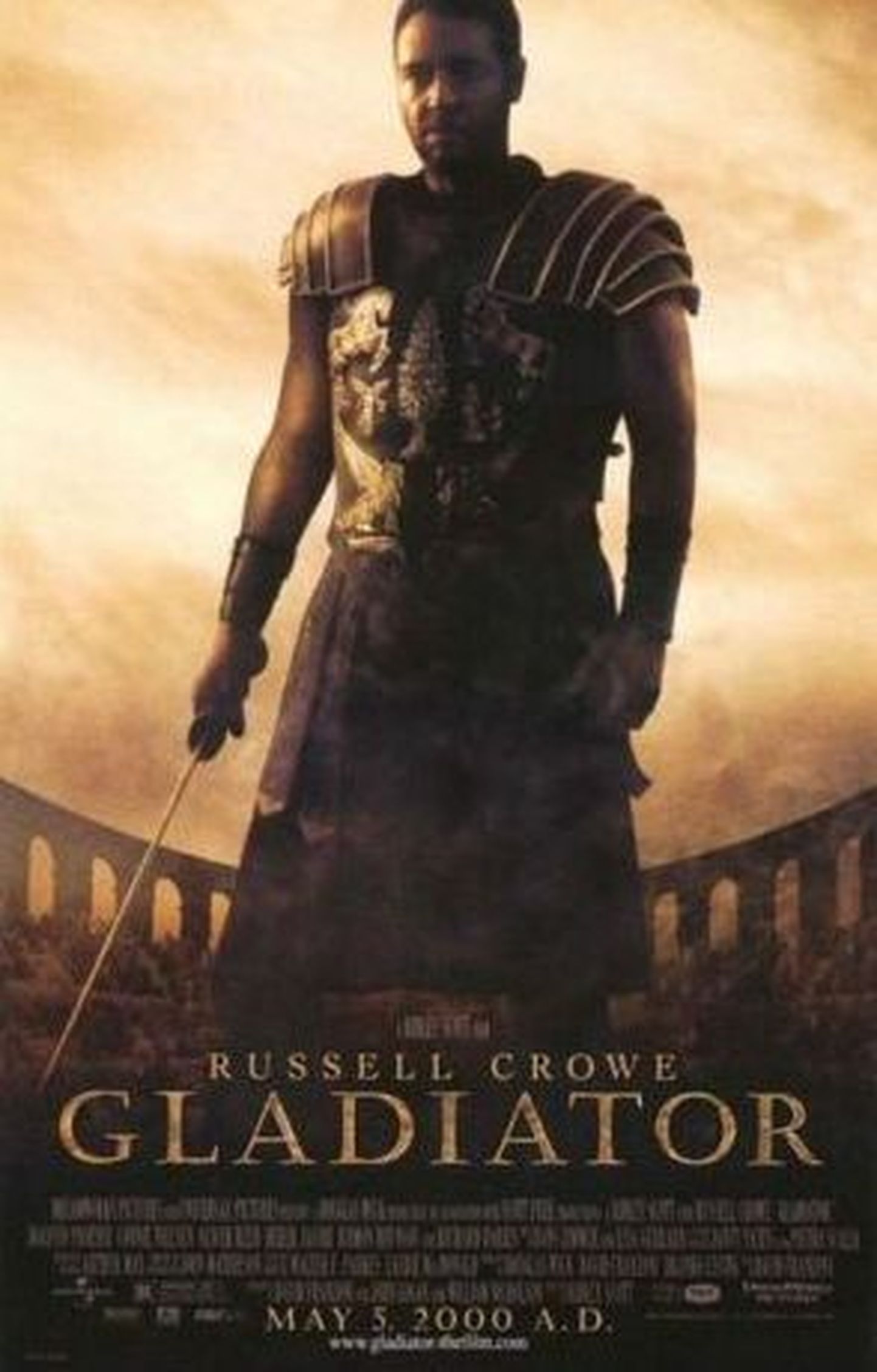 Russell Crowe filmi «Gladiaator» reklaamplakatil