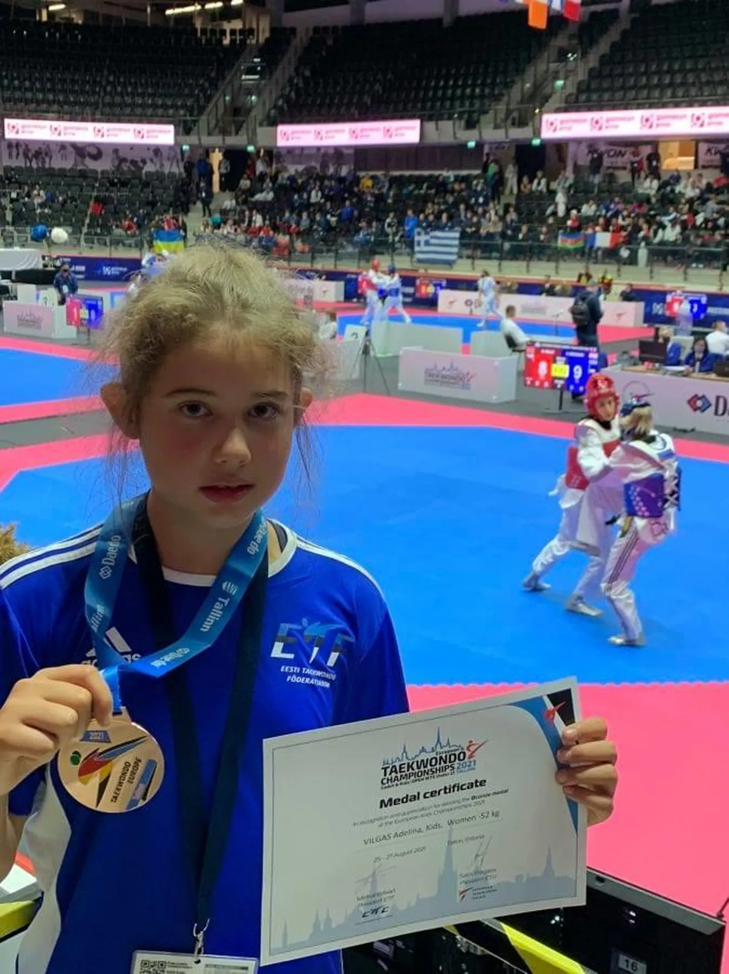 Adelina Vilgas võitis olümpiaalal pronksmedali.