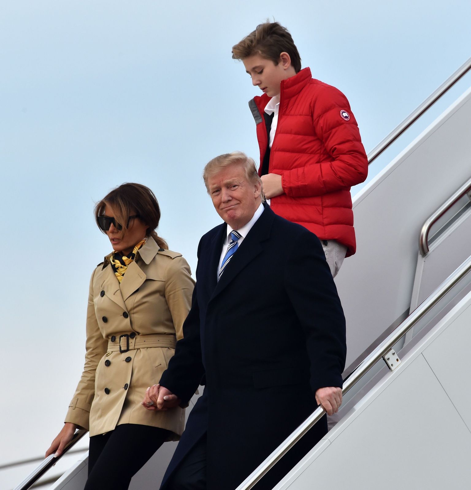Donald, Melania ja Barron Trump saabumas 10. märtsil tagasi Floridast Palm Beachilt