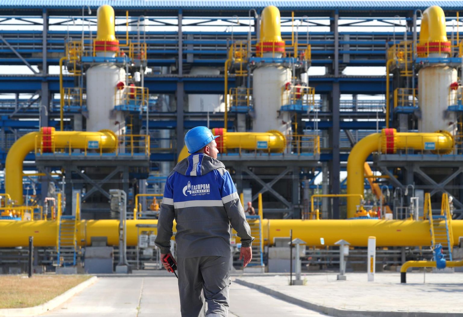 Gazpromile kuuluv Slavjanskaja kompressorjaam Nord Stream 2 alguspunktis. Pilt on tehtud 27.7.2021. 