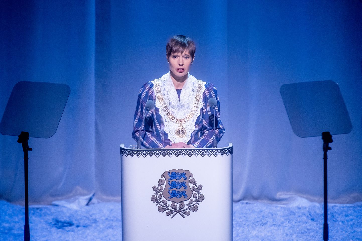 President Kersti Kaljulaid peab Vabariigi Aastapäeva kõnet.