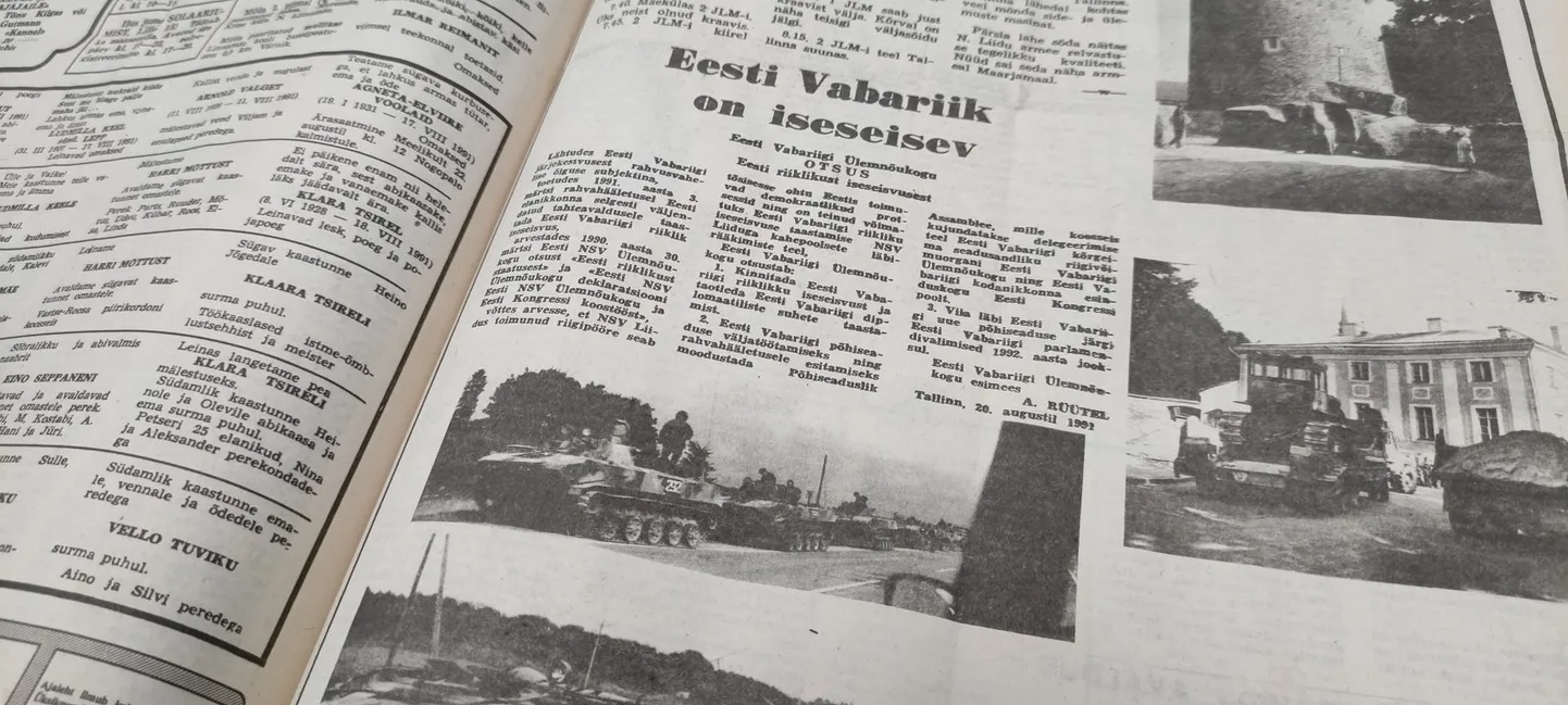 Ajaleht augustist 1991.