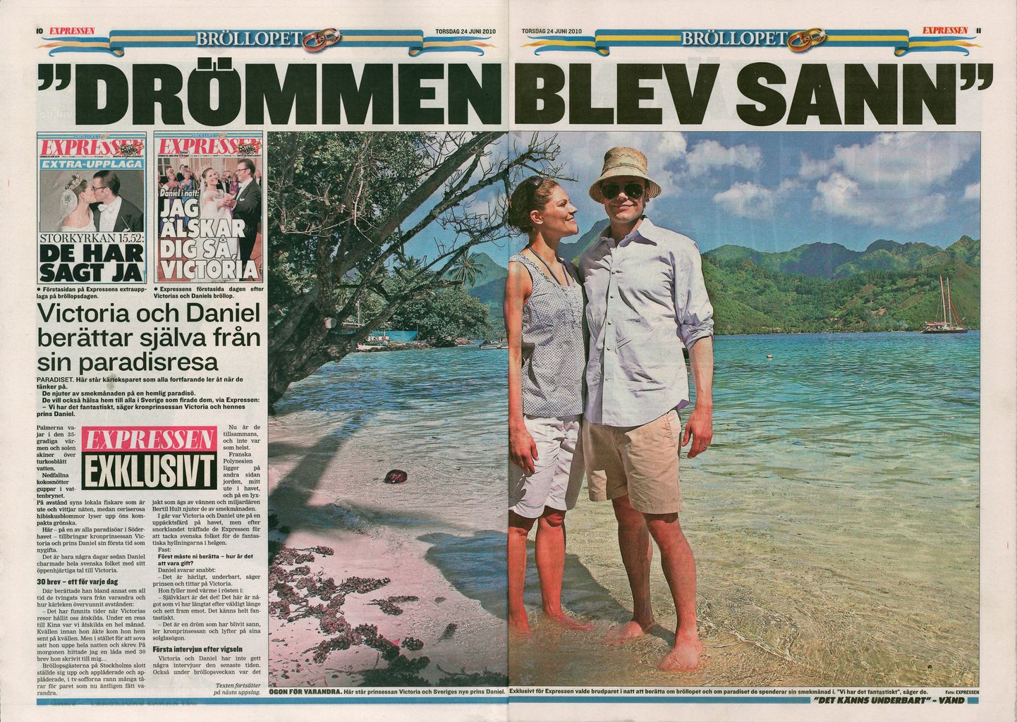 Kroonprintsess Victoria ja prints Daniel ajalehes Expressen avaldatud fotol, mis on tehtud Tahitil.