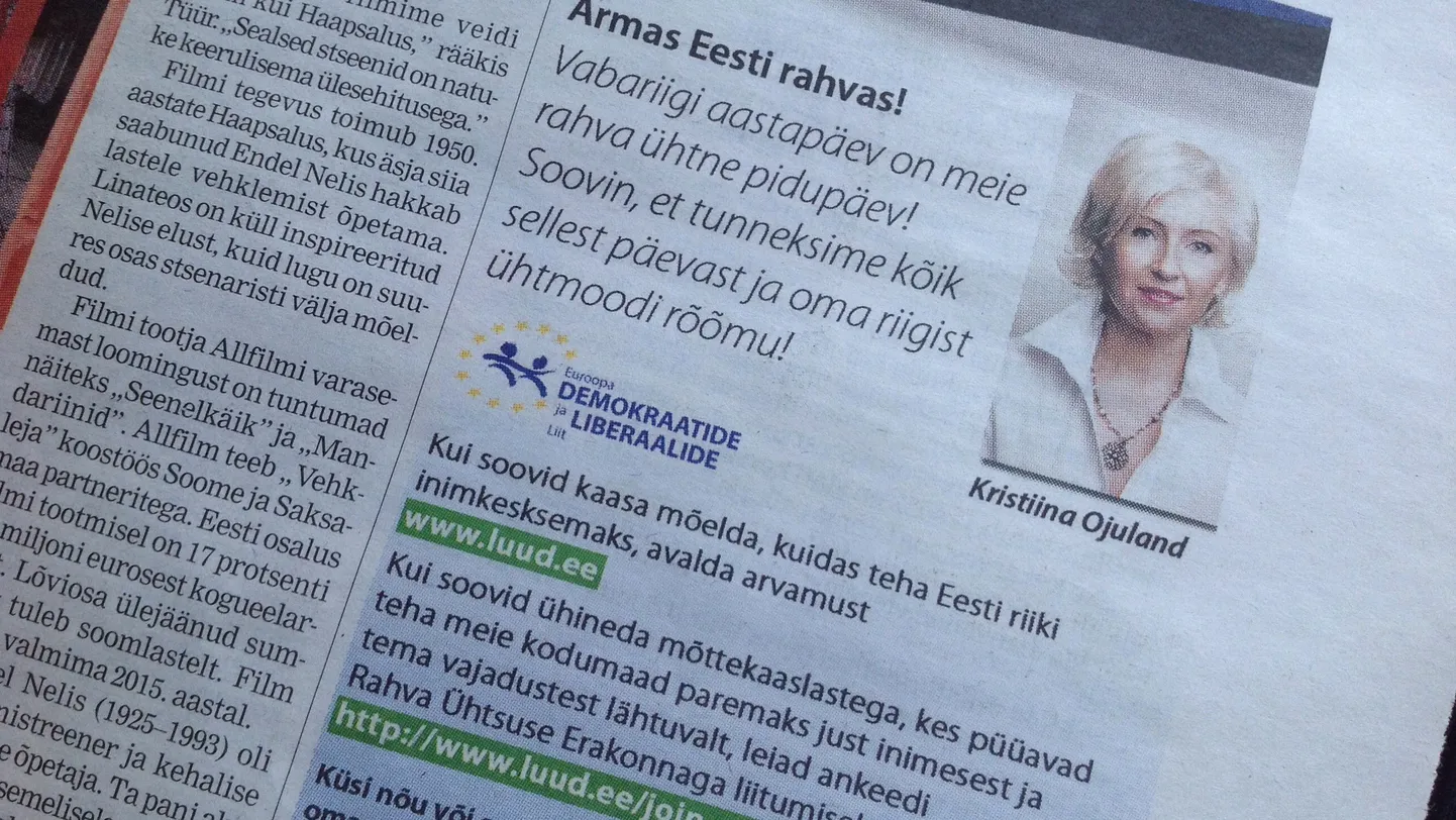 Kõnealune reklaam Lääne Elus.