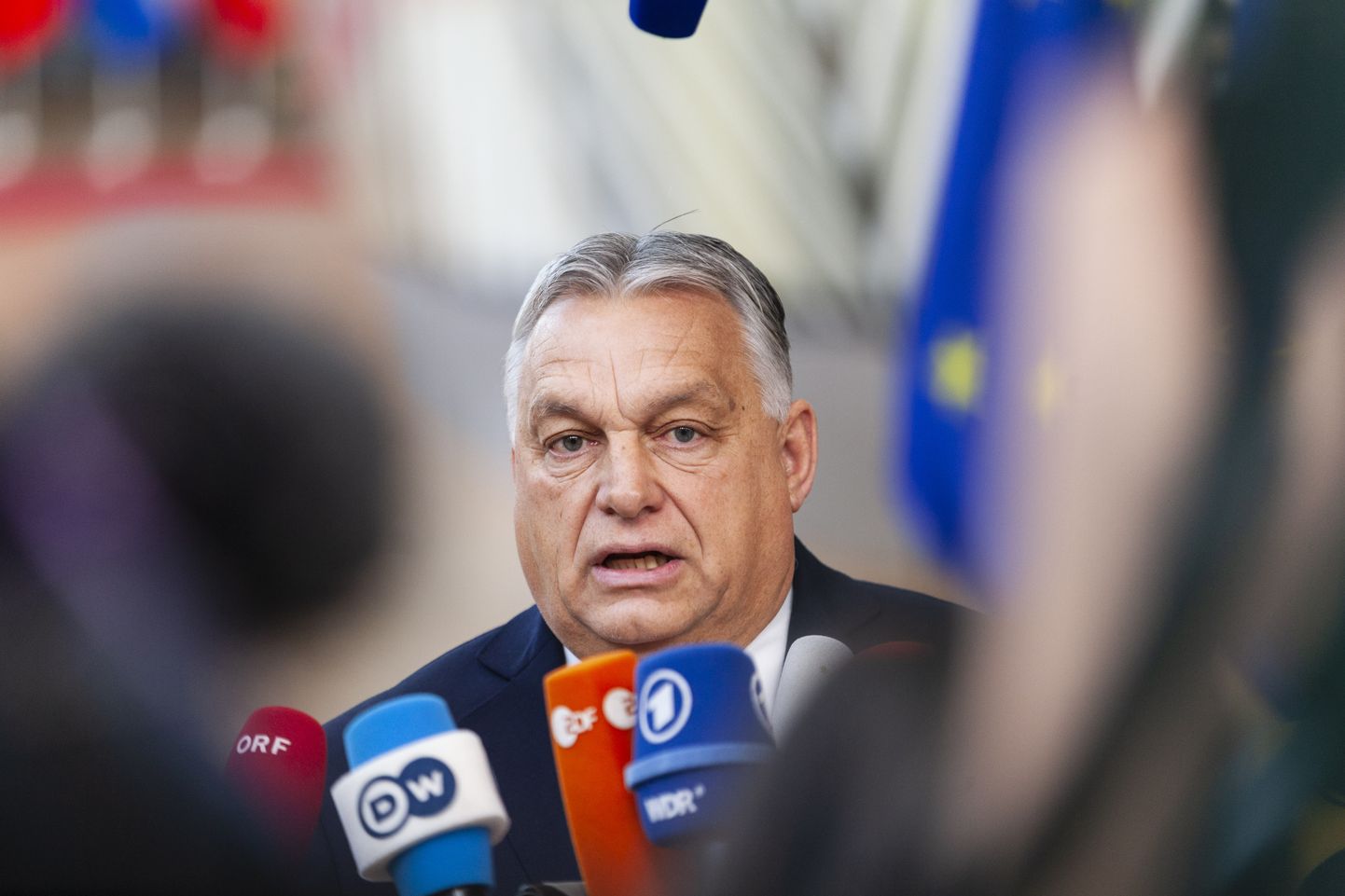 Премьер-министр Венгрии Виктор Орбан на саммите ЕС 14 декабря 2023 года заблокировал утверждение выделения 50 милилардов евро Украине, Брюссель, Бельгия.