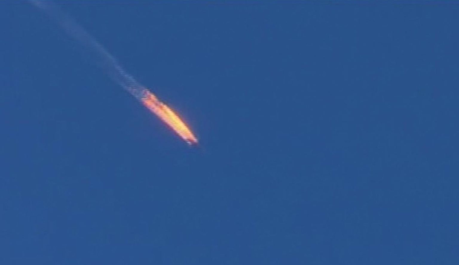 Vene ründelennuki Suhhoi Su-24 allakukkumine jäädvustati videole
