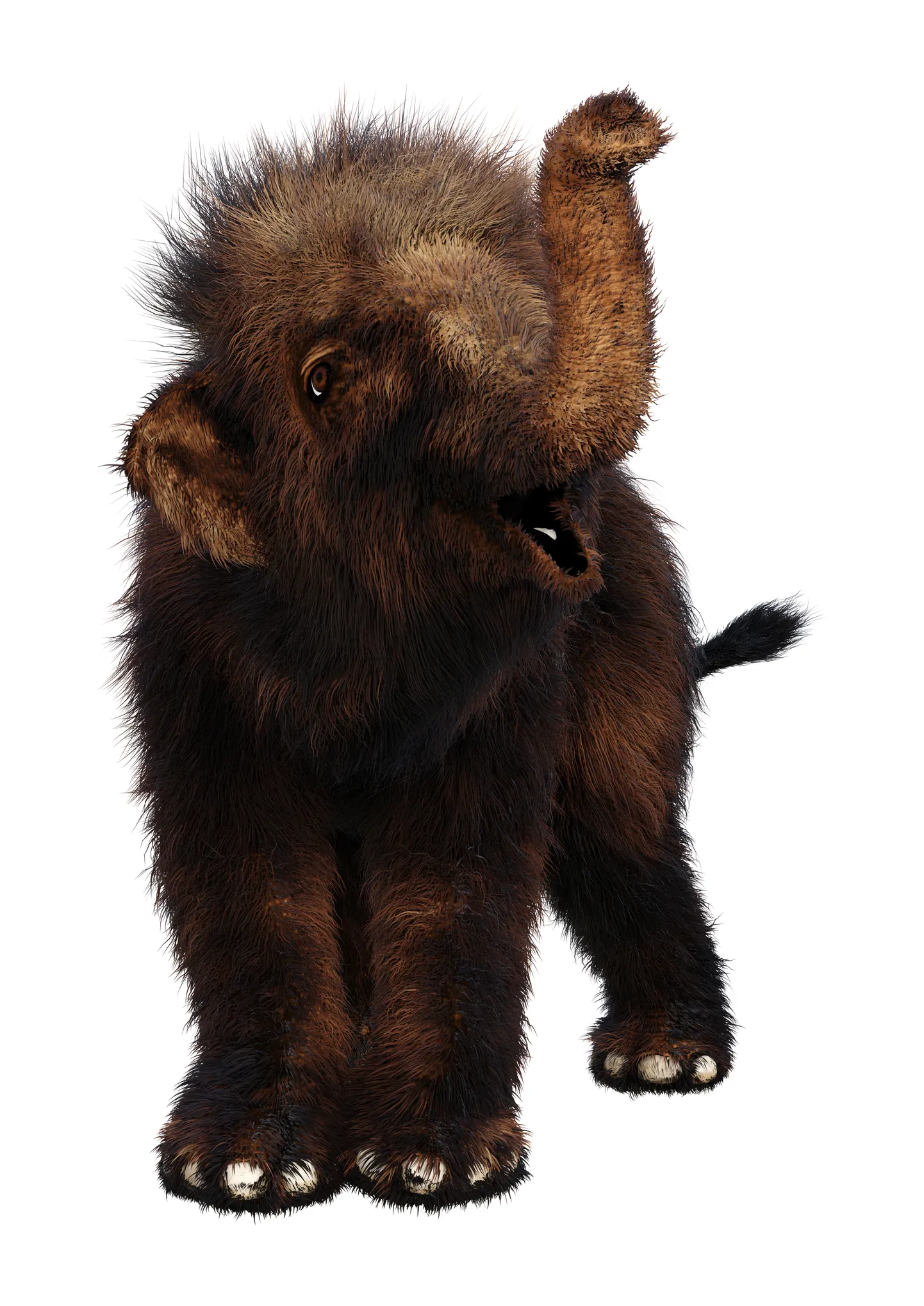 Arvutijoonistus mammutipojast. Pilt on illustreeriv
