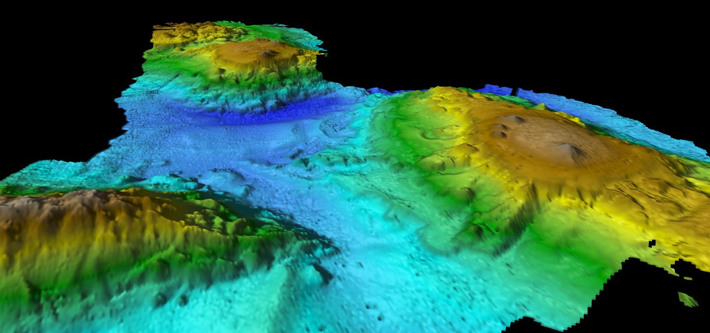 3D-kujutis merepõhjalt avastatud mägedest.
