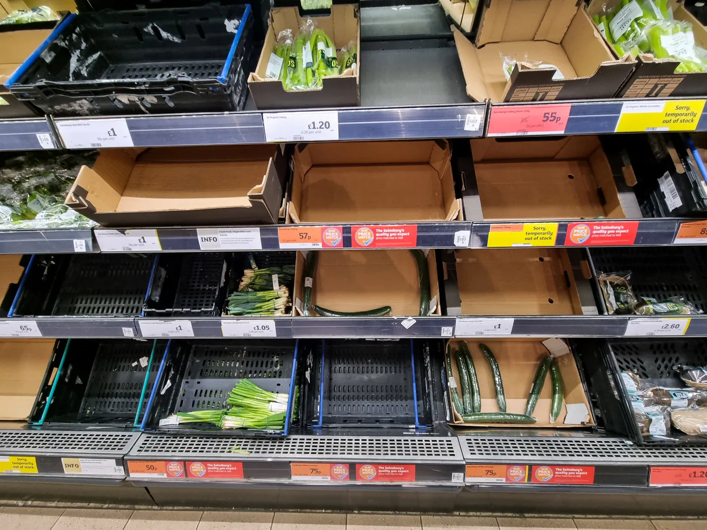 Ситуация в магазинах Sainsbury's не очень хорошая.