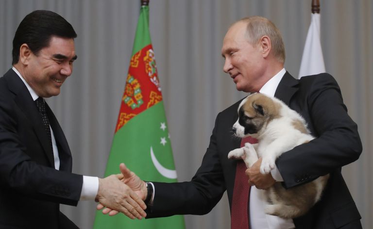 Türkmenistani president Gurbanguly Berdymukhamedov kinkis Venemaa president Vladimir Putinile koera.
