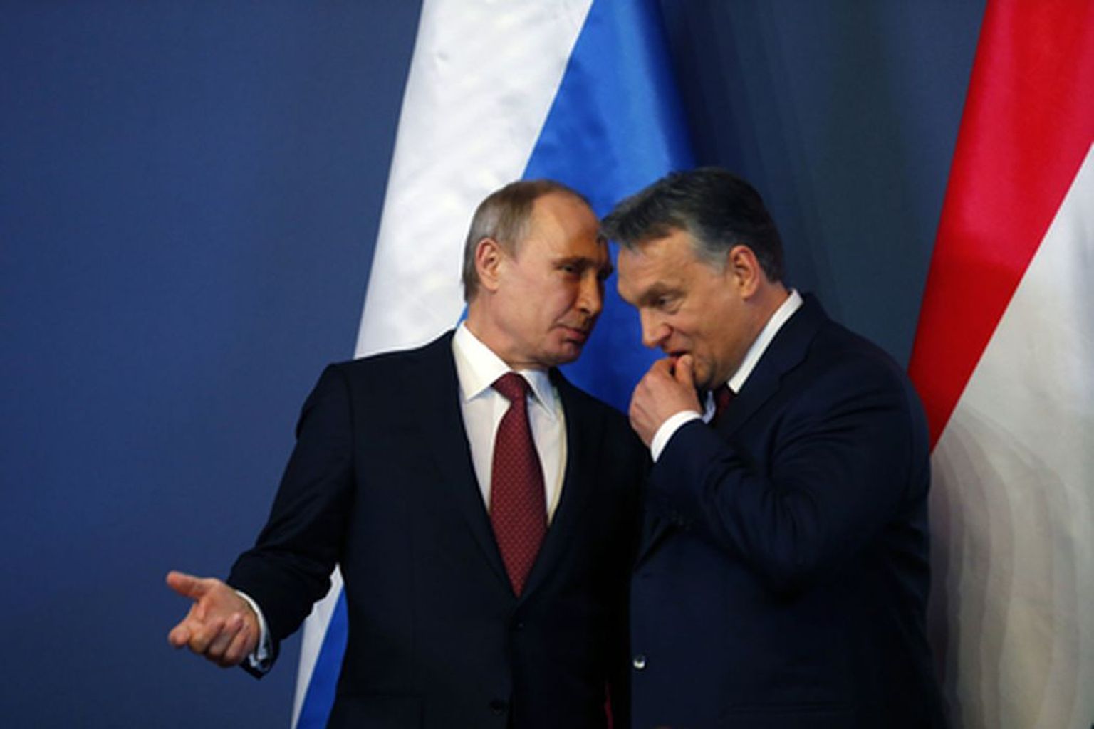 Ungārijas premjerministrs Viktors Orbāns un Krievijas diktators Vladimirs Putins