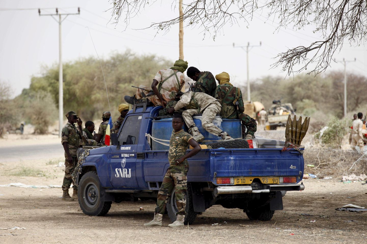Tšaadi sõdurid Boko Harami vastasest koalitsioonist Nigeeria kirdeosas Damaskis 24. märts 2015.