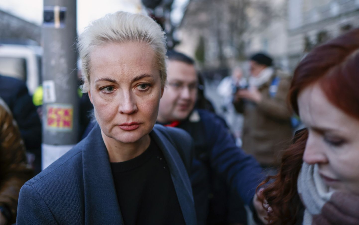 Julia Navalnaja Berliinis Vene saatkonna juures toimunud protestiaktsioonil.