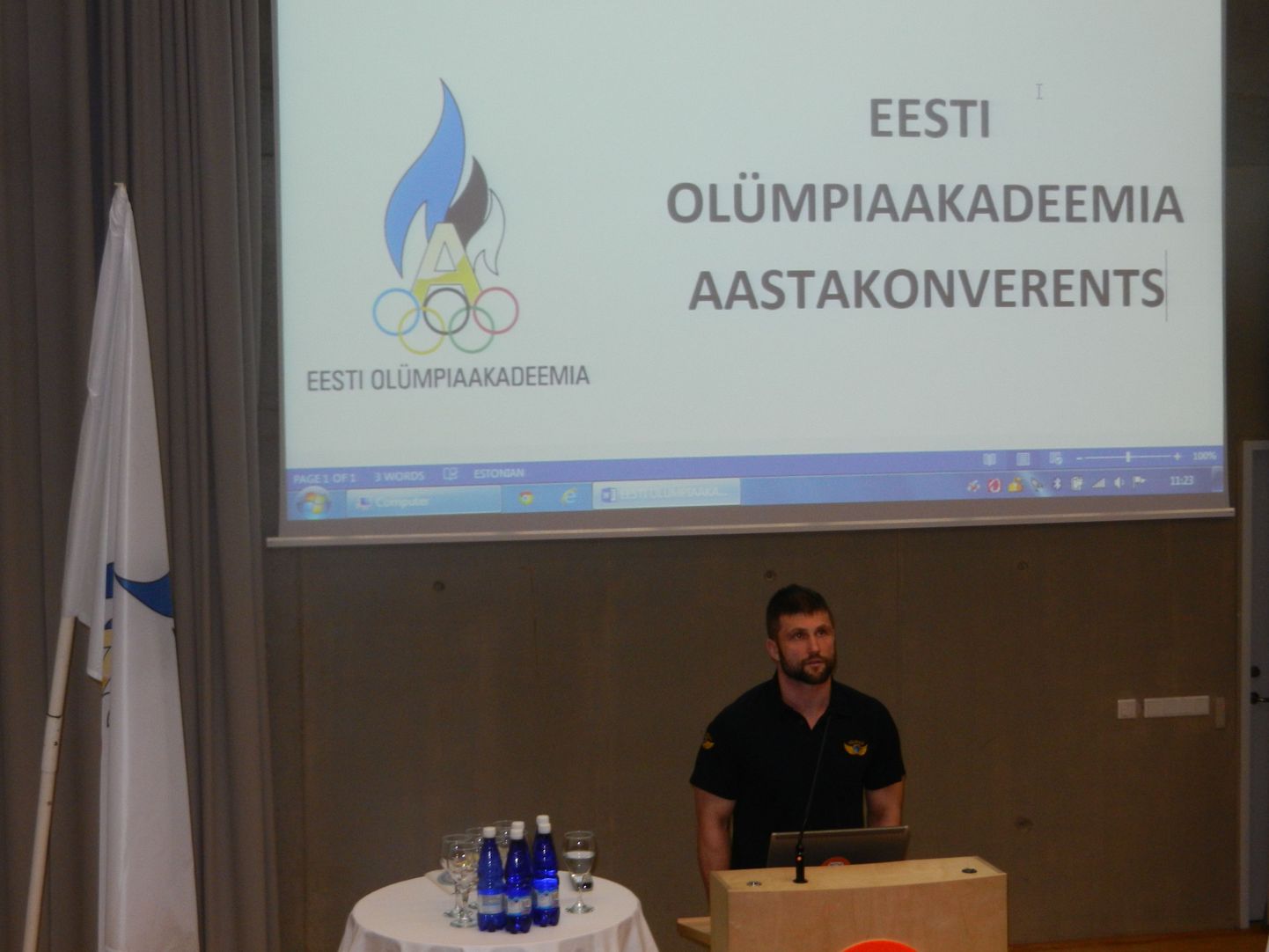 Eesti Olümpiaakadeemia juubelikonverentsil pidas avaettekande maadleja ja treener, EOK spordigalal «aasta spordihinge» tunnustuse pälvinud Martin Plaser.