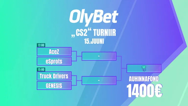 15. juuni OlyBet Counter-Strike 2 turniiri finaali kava