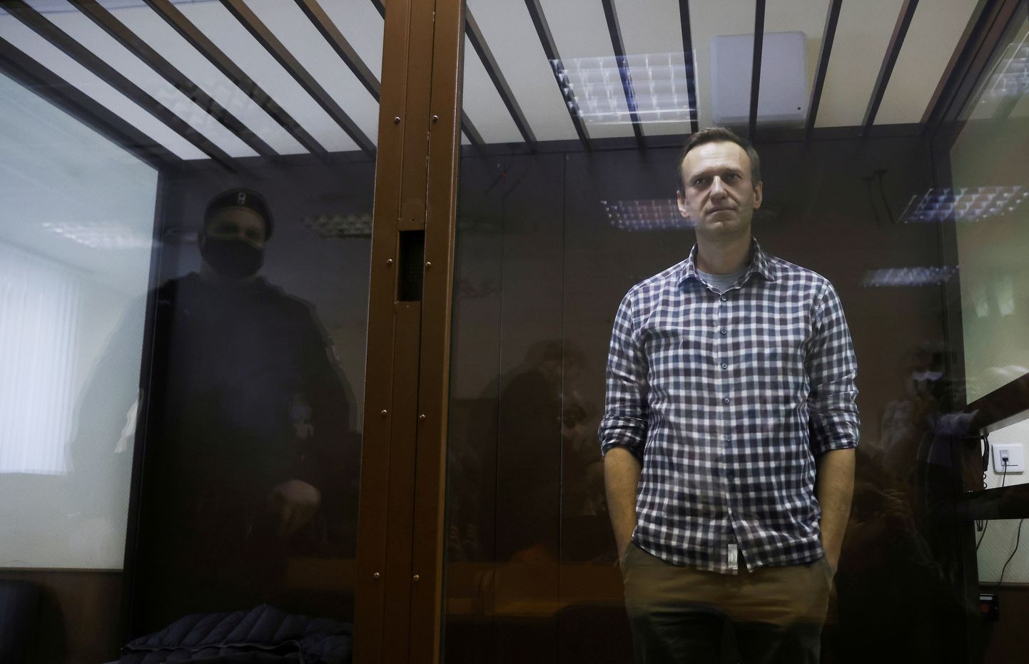 Vene opositsiooniliider Aleksei Navalnõi kohtuistungil Moskvas 20. veebruar 2021.