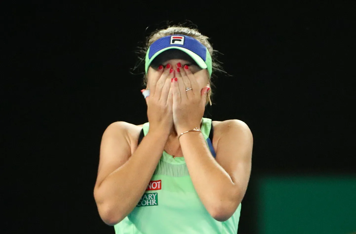 Sofia Kenin rõõmustamas.