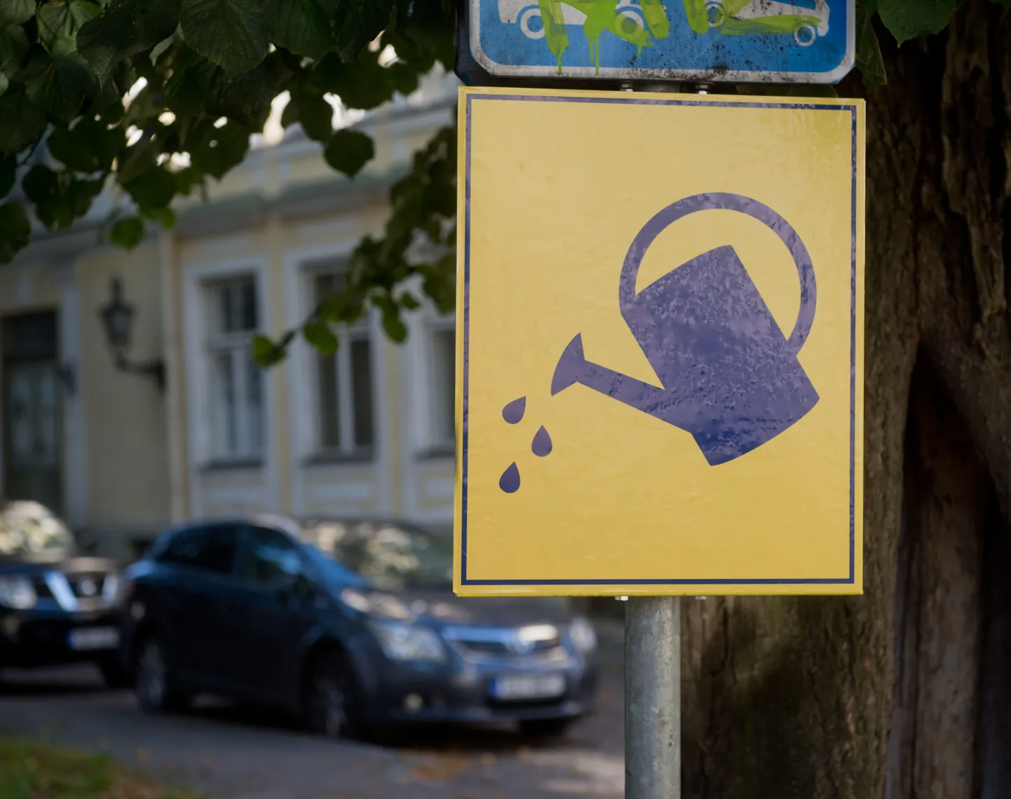 Alkoholi tarvitamist lubavad sildid Toompeal on üle kleebitud.